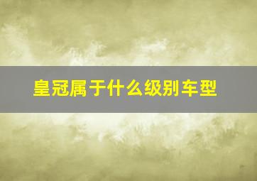 皇冠属于什么级别车型