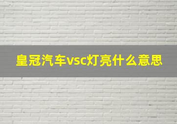 皇冠汽车vsc灯亮什么意思