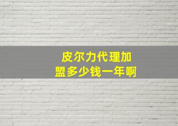 皮尔力代理加盟多少钱一年啊