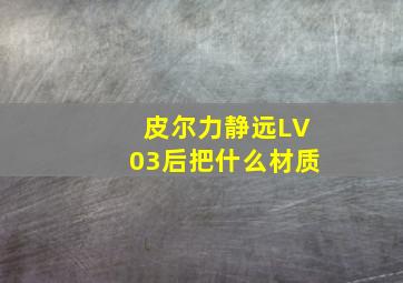 皮尔力静远LV03后把什么材质