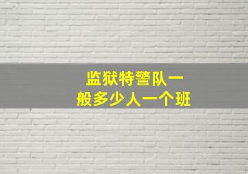 监狱特警队一般多少人一个班