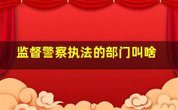 监督警察执法的部门叫啥