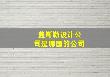 盖斯勒设计公司是哪国的公司