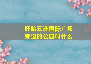 盱眙五洲国际广场旁边的公园叫什么