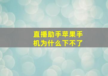 直播助手苹果手机为什么下不了