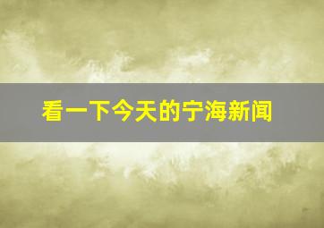 看一下今天的宁海新闻