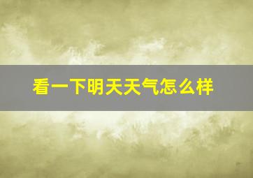 看一下明天天气怎么样