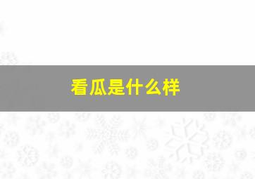 看瓜是什么样