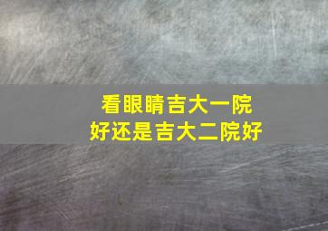 看眼睛吉大一院好还是吉大二院好