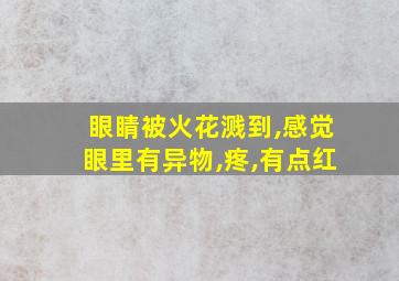 眼睛被火花溅到,感觉眼里有异物,疼,有点红