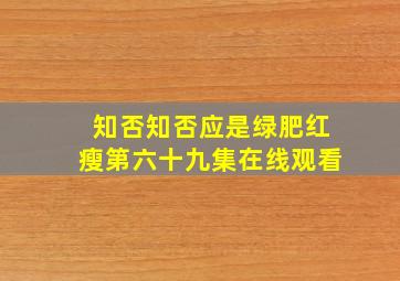 知否知否应是绿肥红瘦第六十九集在线观看