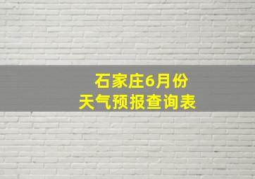 石家庄6月份天气预报查询表