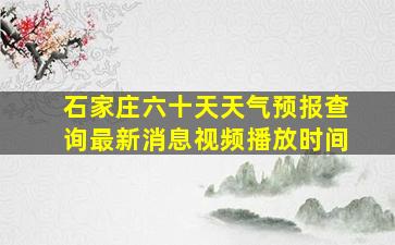 石家庄六十天天气预报查询最新消息视频播放时间