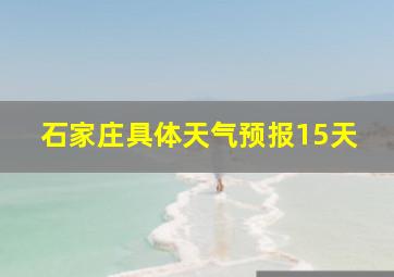 石家庄具体天气预报15天