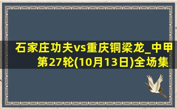 石家庄功夫vs重庆铜梁龙_中甲第27轮(10月13日)全场集锦