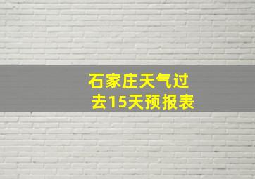 石家庄天气过去15天预报表