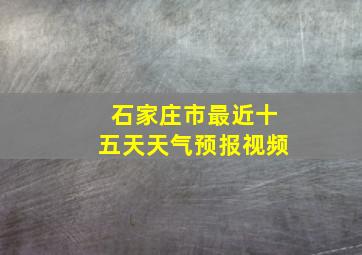 石家庄市最近十五天天气预报视频