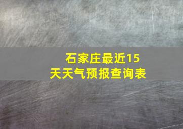 石家庄最近15天天气预报查询表