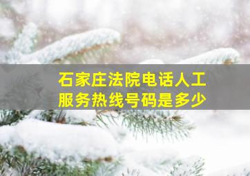 石家庄法院电话人工服务热线号码是多少