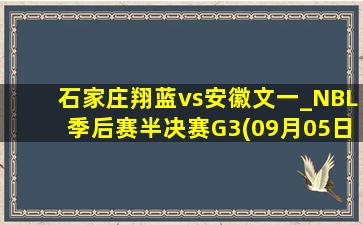 石家庄翔蓝vs安徽文一_NBL季后赛半决赛G3(09月05日)全场集锦