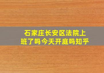 石家庄长安区法院上班了吗今天开庭吗知乎