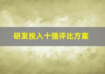 研发投入十强评比方案