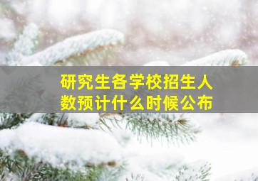 研究生各学校招生人数预计什么时候公布