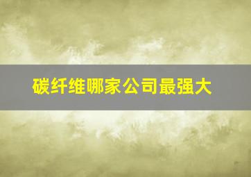 碳纤维哪家公司最强大