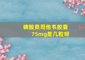 磷酸奥司他韦胶囊75mg是几粒呀