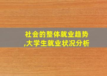 社会的整体就业趋势,大学生就业状况分析