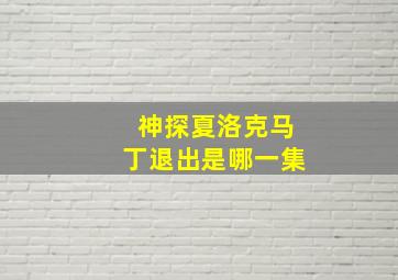 神探夏洛克马丁退出是哪一集