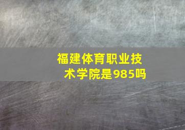 福建体育职业技术学院是985吗