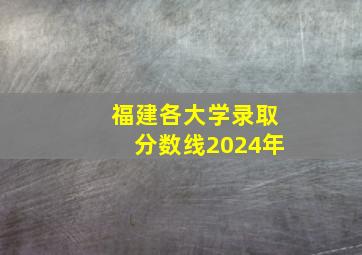 福建各大学录取分数线2024年