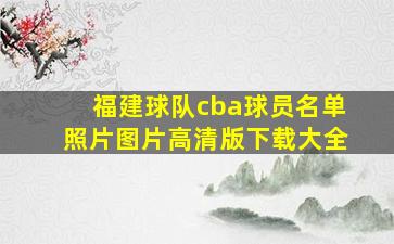 福建球队cba球员名单照片图片高清版下载大全