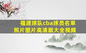 福建球队cba球员名单照片图片高清版大全视频