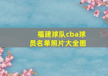 福建球队cba球员名单照片大全图