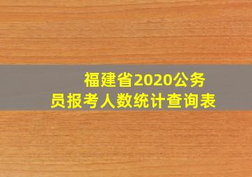 福建省2020公务员报考人数统计查询表