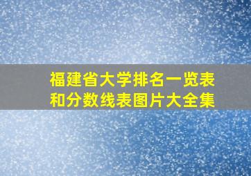 福建省大学排名一览表和分数线表图片大全集