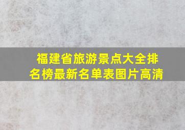 福建省旅游景点大全排名榜最新名单表图片高清