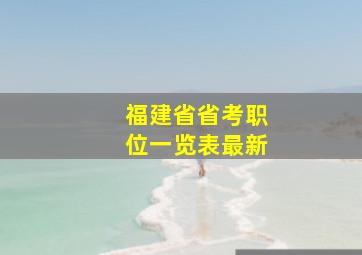 福建省省考职位一览表最新