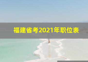 福建省考2021年职位表