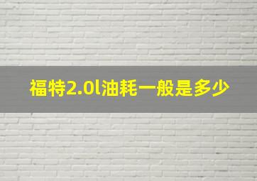 福特2.0l油耗一般是多少