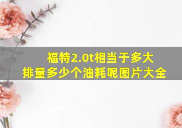 福特2.0t相当于多大排量多少个油耗呢图片大全