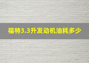 福特3.3升发动机油耗多少