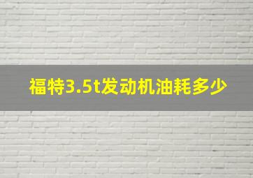 福特3.5t发动机油耗多少