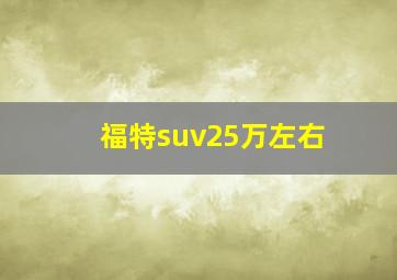 福特suv25万左右