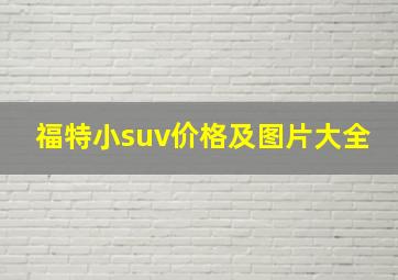 福特小suv价格及图片大全