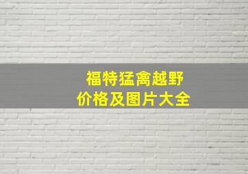 福特猛禽越野价格及图片大全