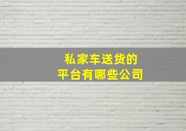 私家车送货的平台有哪些公司