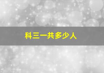 科三一共多少人